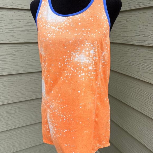 Nike DRI-FIT women’s size L, racerback tank top, orange with blue - Picture 2 of 4